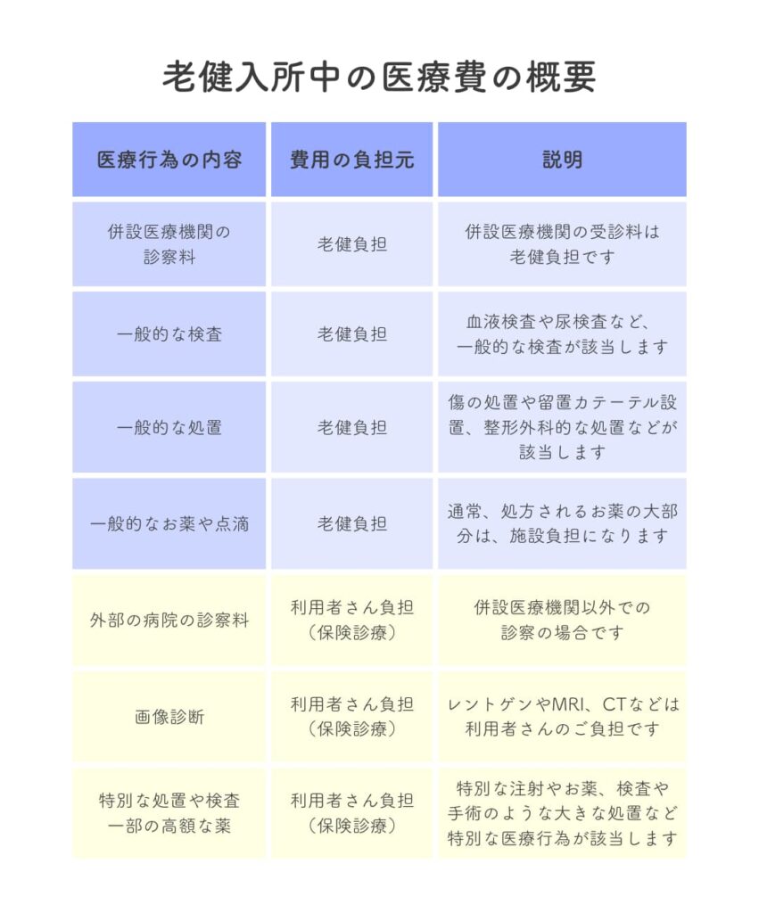 老健入所中の医療費の概要